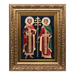 Ikona u ramu Sv. Car ?onstantin I Carica Jelena, 425x500x45 mm