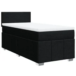 Vidaxl Box spring postelja z vzmetnico črna 90x200 cm blago
