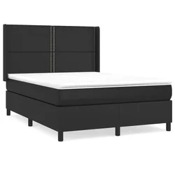 Vidaxl Box spring postelja z vzmetnico črn 140x200 cm umetno usnje