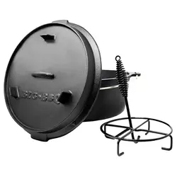 Klarstein Guernsey, premium lonac od lijevanog željeza, 12.0 BBQ lonac, lijevano željezo, veličina XL/12 qt/11,5 L