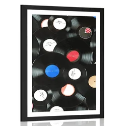 Plakat s paspartujem retro plošče - 20x30 white