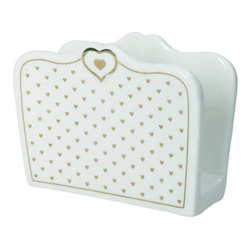 BRANDANI podstavek za serviete Amore Mio 12,5x5,5x9cm, srčki, porcelan