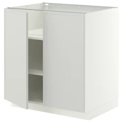 METOD Podni element s policama/2 vrata, bela/Aspudden svetlosiva, 80x60 cm