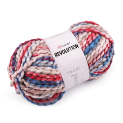 Pletena preja Revolution 150 g - (1621) modra rdeča