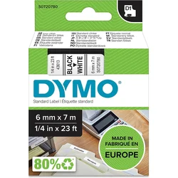 Trak DYMO D1 6mm/7m - bel trak/črn tisk, 43613 (S0720780) (130284)