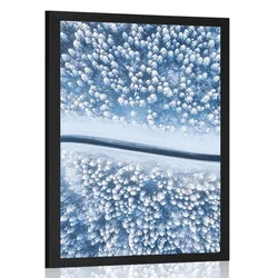 Plakat pogled na zimsko pokrajino - 30x45 silver