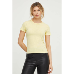 Pamučna majica American Vintage za žene, boja: žuta