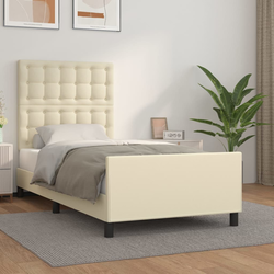Okvir za krevet s uzglavljem krem 80 x 200 cm od umjetne kože