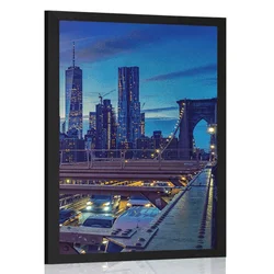 Plakat nočno velemesto - 30x45 silver