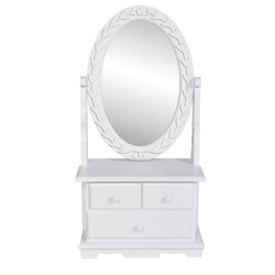VIDAXL make up miza + premikajoče ogledalo