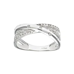 DIAMANT LETERNEL Prstan Ring aus 375 Weißgold mit 0.15 Karat Diamant srebrna