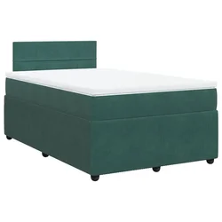 Vidaxl Box spring postelja z vzmetnico temno zelen 120x190 cm žamet