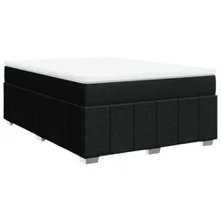 Vidaxl Box spring posteljni z vzmetnico črn 140x190 cm blago