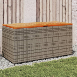 Vrtna kutija za pohranu siva 110x50x54 cm od poliratana i drva