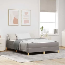 Vidaxl Postelja z vzmetnico Taupe, rjava 140 x 200 cm