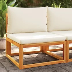 Vrtna sofa bez naslona za ruke s jastucima, drvo akacije i uže