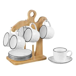 FG HAUS Set 6 šolja sa tacnama na stalku BR2434
