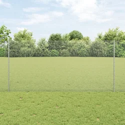 Zavarena žičana ograda s postom 25 x 1,2 m Srebrna Mreža