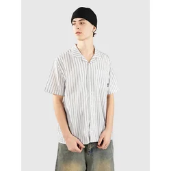 Blue Tomato Striped Linen Shirt green leaves