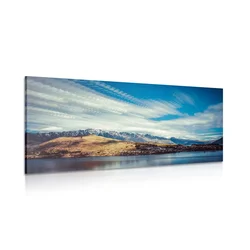 Slika sončni zahod nad jezerom - 120x60