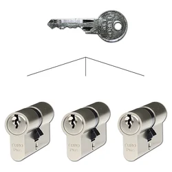 Komplet 3 cilindričnih vložkov Richter EURO Plus SET3