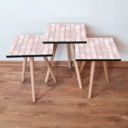 Hanah Home Set klub stočića 3Shp237, 3 komada, Siva