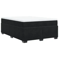Vidaxl Box spring posteljni z vzmetnico črn 140x190 cm žamet