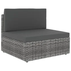 Modularna srednja sofa od poliratana siva
