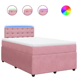 Vidaxl Box spring postelja z vzmetnico roza 120x190 cm žamet