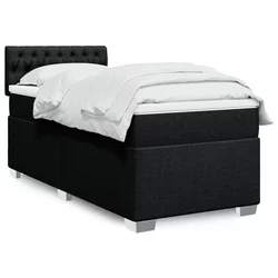 VIDAXL Box spring postelja z vzmetnico črna 100x200 cm blago
