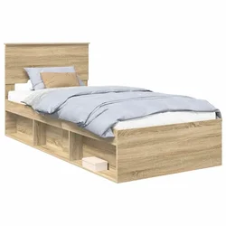 Vidaxl Konstrukcija postelje Sonoma hrast 75 x 190 cm Konstruiran les