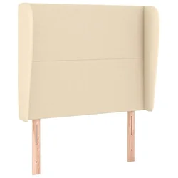 Vidaxl Vzglavje z ušesi krem 93x23x118/128 cm blago