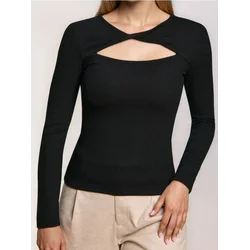 Sinsay - Rebrasta bluza - crno