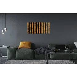 tulup.si Steklena slika Nepravilne rumene črte 120x60 cm 2 obešalnika