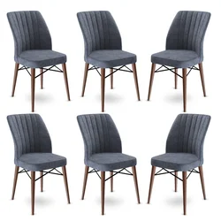 Hanah Home Set 6 trpezarijskih stolica Flex Sivo-Braon