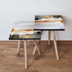 Hanah Home Set klub stočića 2Shp96, 2 komada, Šareni