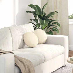 Jastučići za sjedenje 2 pcs Krema O30 x 13 cm Kordura tekstil
