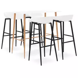vidaXL Barska garnitura 5-delna bela