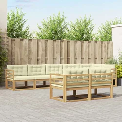 Set vanjskih sofa 6 kom. Bijela i krem Poliester