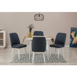 Hanah Home Set Trpezarijski sto i 4 trpezarijske stolice Vina 1048, Teget