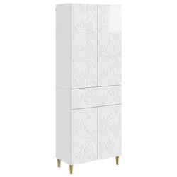 Set ormara 2 pcs Bijela visokog sjaja Konstruirano drvo