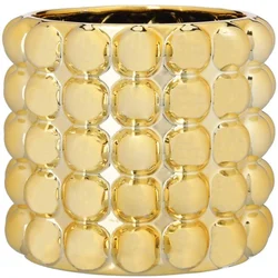 Saksija keramička bubble 16x14cm zlatna