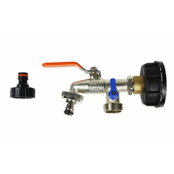 Kovinski ventil za rezervoar IBC 1000l 61 mm PKR3/4 s hitro spojko