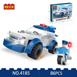 Cogo kockice-policijski auto i motor. 86 delova. ( 93420 )