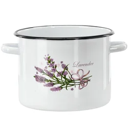 Emajlirani lonec 5,5l 22cm bel dekor levanda 81347