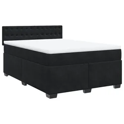 Vidaxl Box spring postelja z vzmetnico črna 140x200 cm žamet