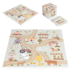 ECO TOYS Edukativna puzzle podloga za igru, 90,5x90,5cm, Farma 02