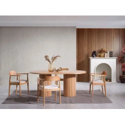 Hanah Home Trpezarijski sto i stolice Napoli, 170x90x75 cm, 4 stolice, Smeđi