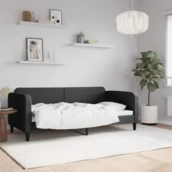Vidaxl Raztegljiva postelja črna 90x190 cm blago