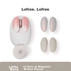 Lofree Bežični miš, 2.4GHz, Bluetooth, Roze